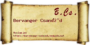 Bervanger Csanád névjegykártya